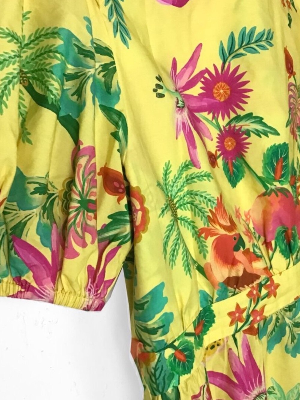 FARM Rio Yellow Delicate Fruit Garden Organic Cotton Mini Dress Size M NWOT - Picture 4 of 12